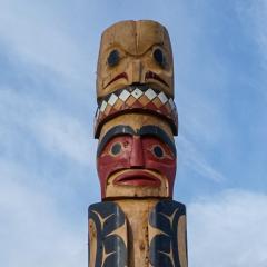 Indigenous carve pole, North Vancouver, Jonas Jones