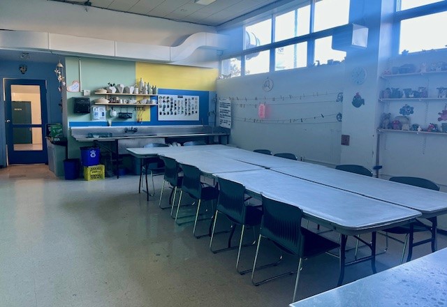 Interior of the art studio at the Memorial Community Recreation Centre. 
