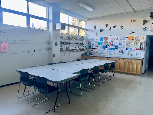 Interior of the art studio at the Memorial Community Recreation Centre. 