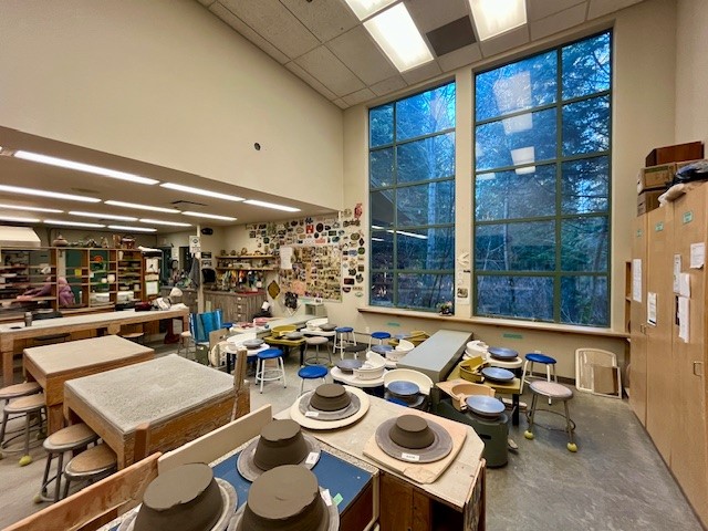 Interior of the pottery studio at the Parkgate Community Centre. 