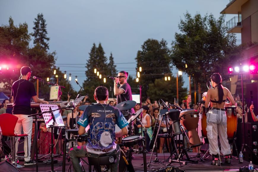Bakara Band plays in Lions Gate Village on August 28. 