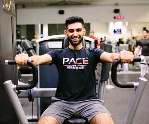 Young man in the fitness centre