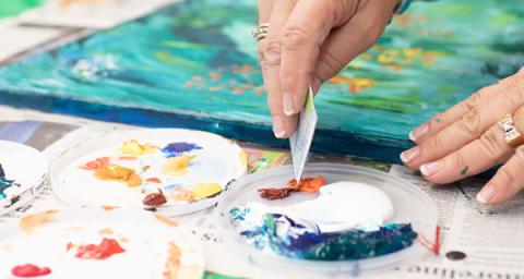 painting with acrylics on canvas