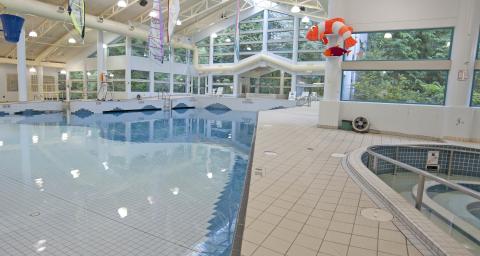 View of an empty Karen Magnussen wave pool with the waves off