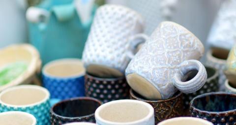 Handmade pottery mugs
