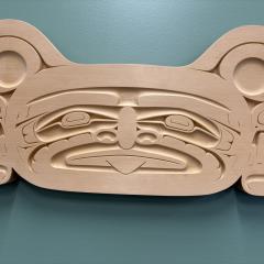 Coast Salish Carved panel detail 