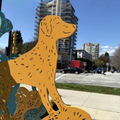 Public Art Sculpture - dog detail - North Vancouver 