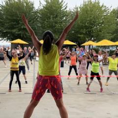 Zumba class at the Shipyards