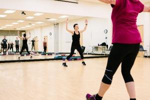 Group of people in fitness class