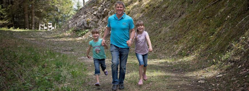 family walking