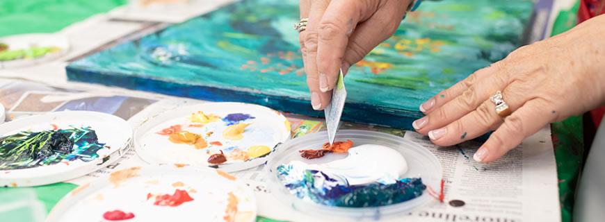 painting with acrylics on canvas