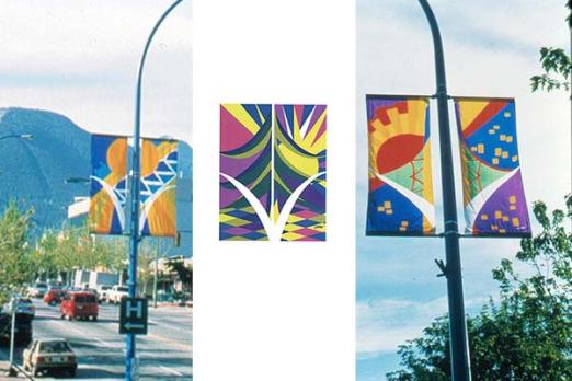 Street banners designed by Joan Elliot