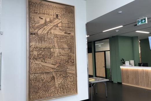 Wood Mural of Neighbourhood