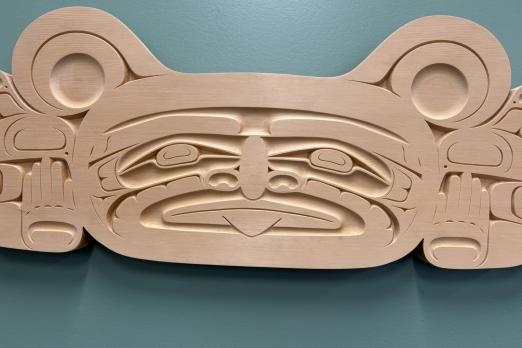 Coast Salish Carved panel detail 
