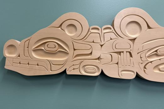 Coast Salish wood carving detail