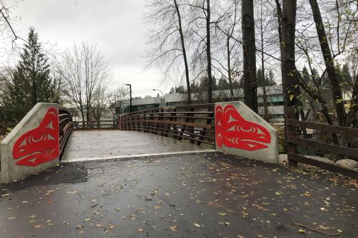 Red Salmon Panel on bridge 