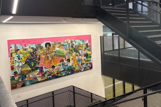 Painting on stairwell of rec centre
