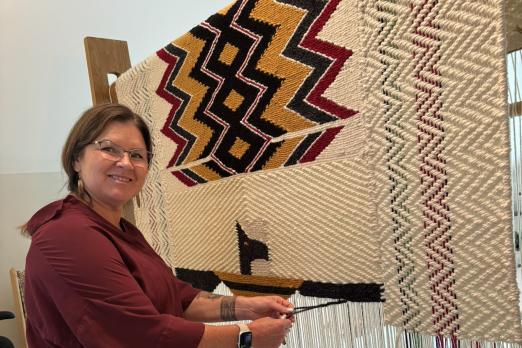Weaving in progress