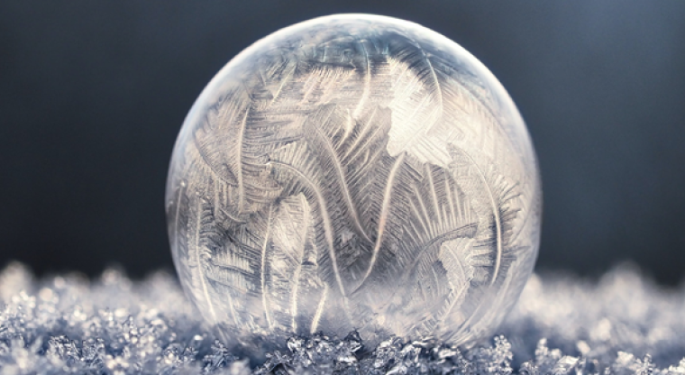 Globe made from ice