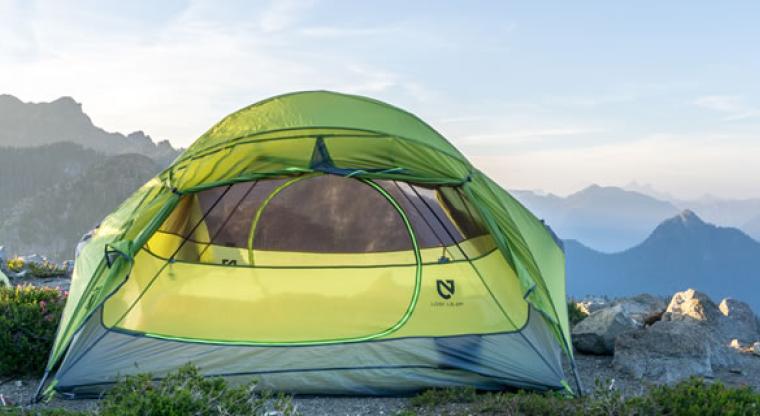 Tent on the top of a mountain