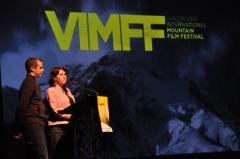 Two people presenting at the VIMFF