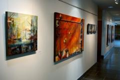 Paintings displayed in art gallery