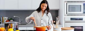 Woman making soup