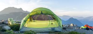 Tent on the top of a mountain